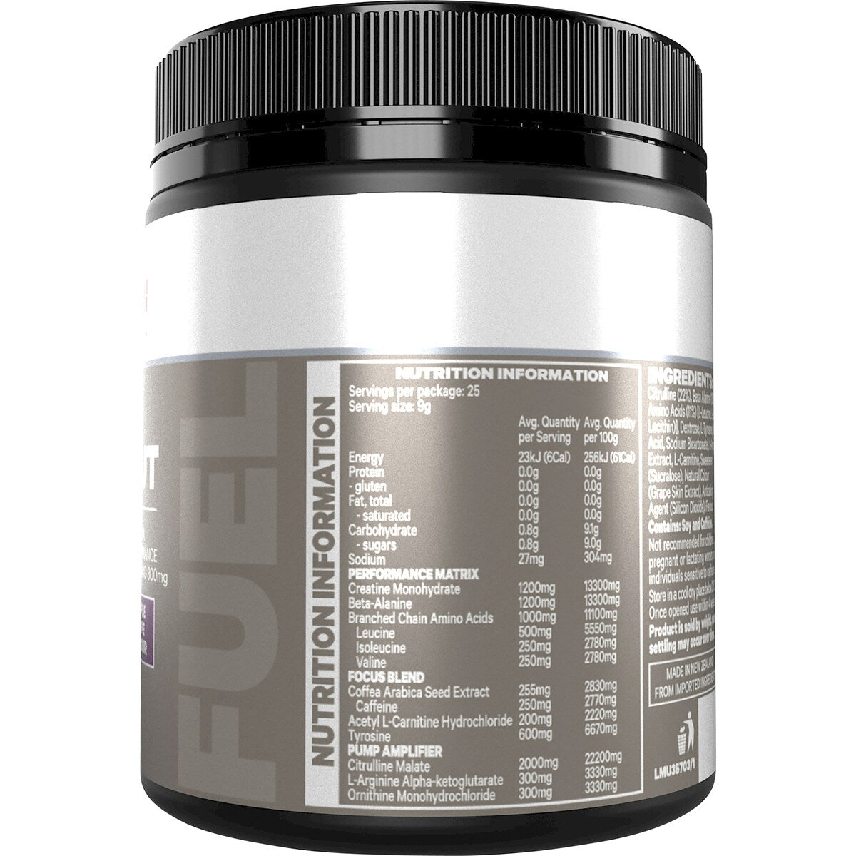 Musashi Pre Workout Powder Purple Grape, 25 Serves 225g