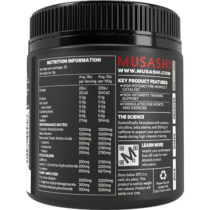 Musashi Pre Workout Powder Purple Grape 225g