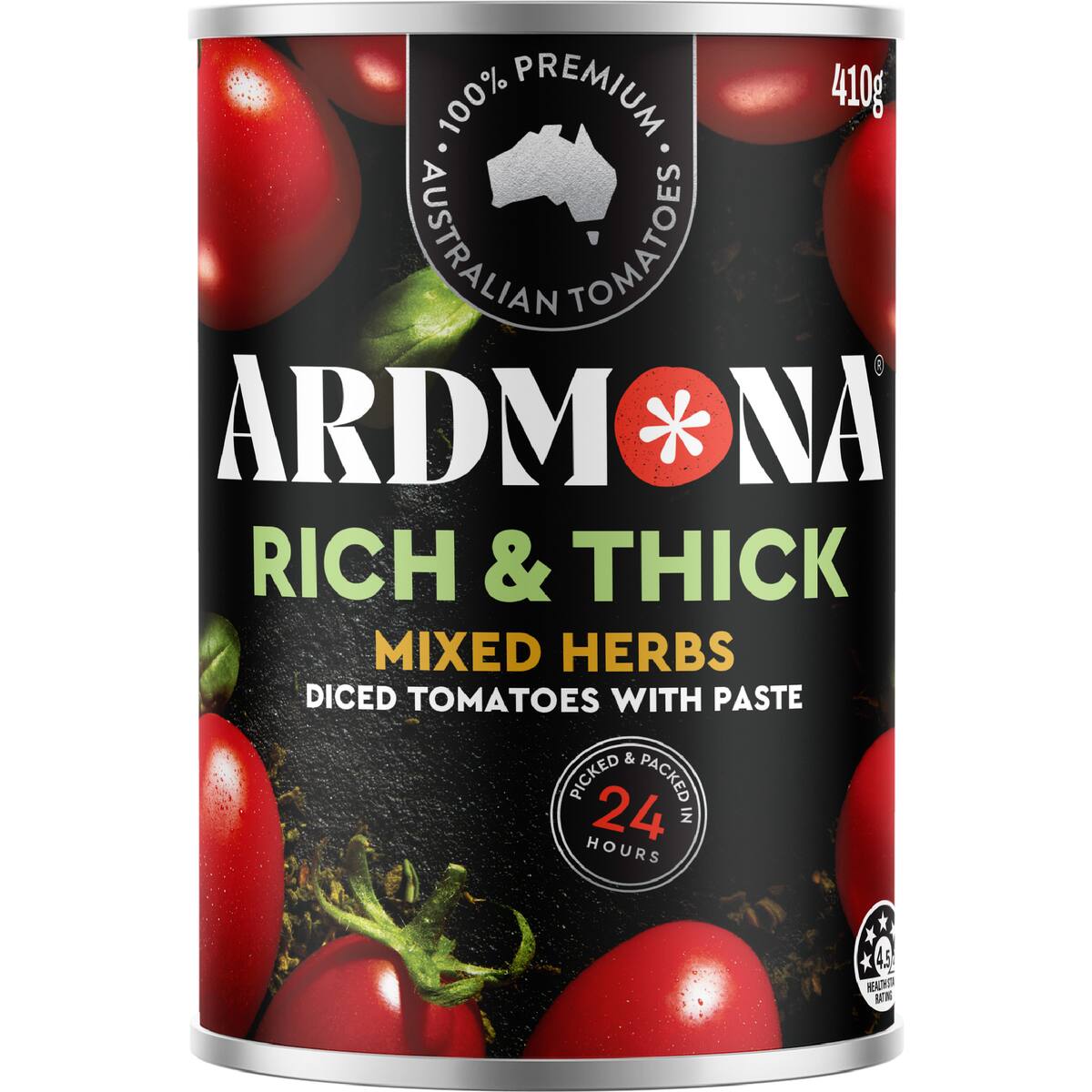 Ardmona Rich & Thick Diced Tomatos With Paste Mixed Herbs 410g