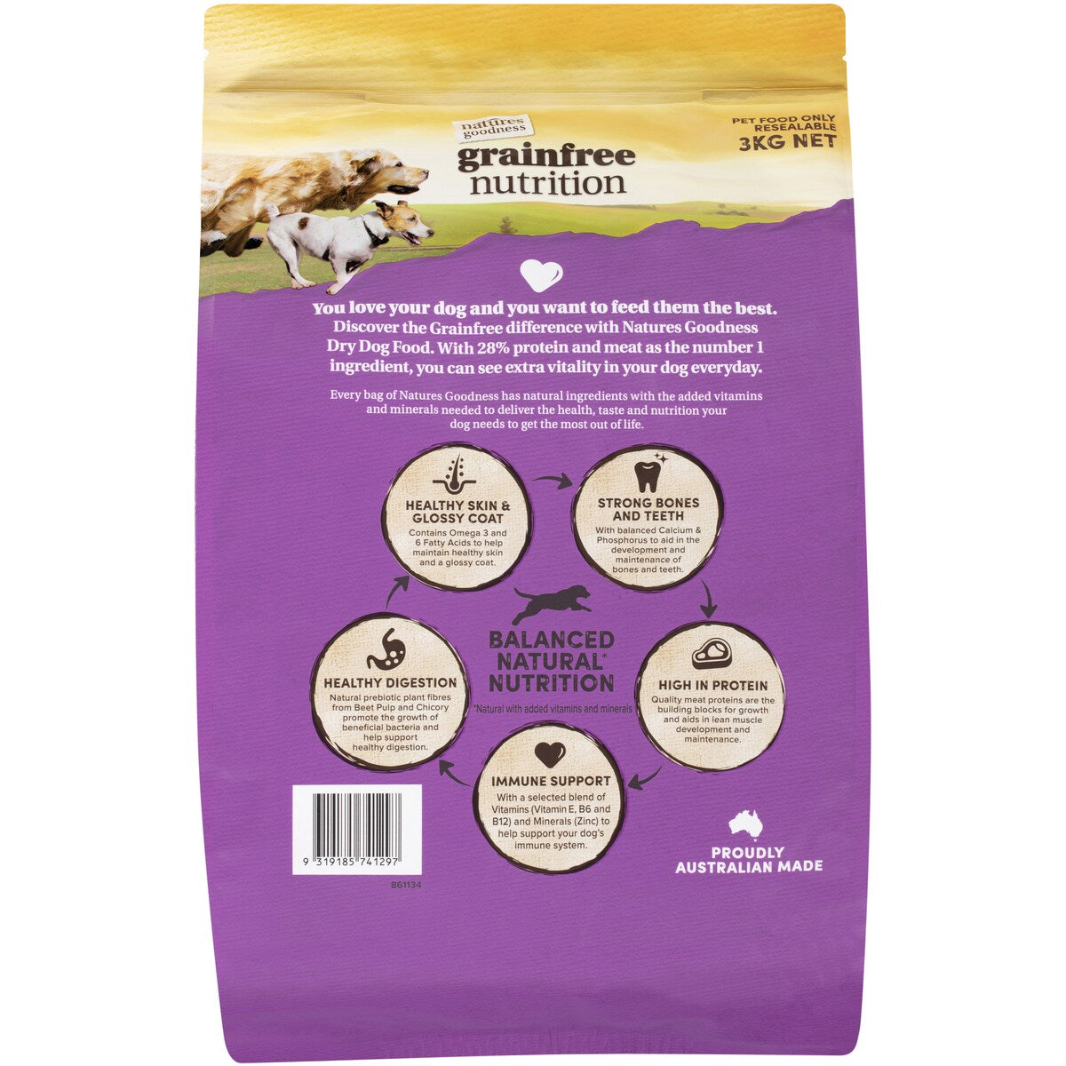 Natures Goodness Grain Free Adult Dry Dog Food Wild Game With Sweet Potato 3kg