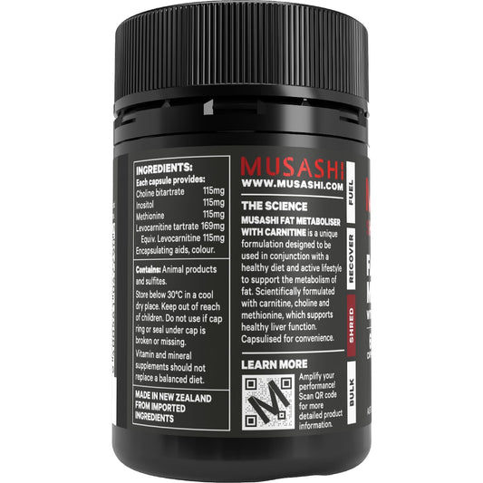 Musashi Fat Metaboliser With Carnitine 60 Pack