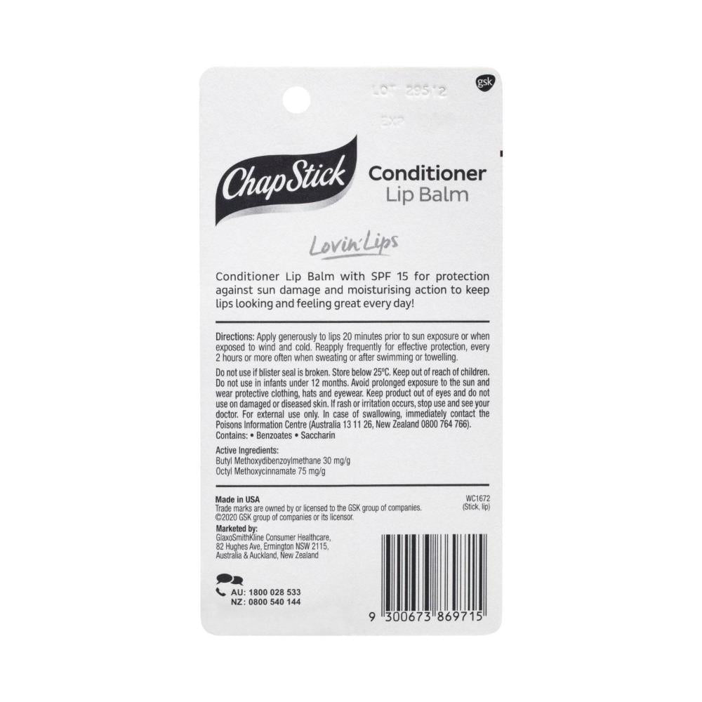 Chapstick Lip Balm Conditioner SPF15+ - 4.2g