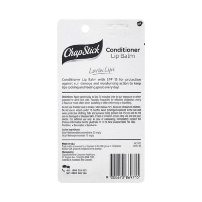 Chapstick Lip Balm Conditioner SPF15+ - 4.2g