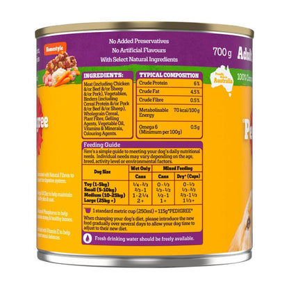 Pedigree Homestyle Pedigree Homestyle Chicken With Rice & Vegies Adult Wet Dog Food Can - 700g