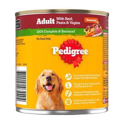 Pedigree Adult Homestyle Wet Dog Food With Beef Pasta & Vegies Can - 700g