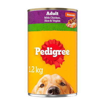 Pedigree Homestyle Chicken With Rice & Vegies Adult Wet Dog Food Can - 1.2kg