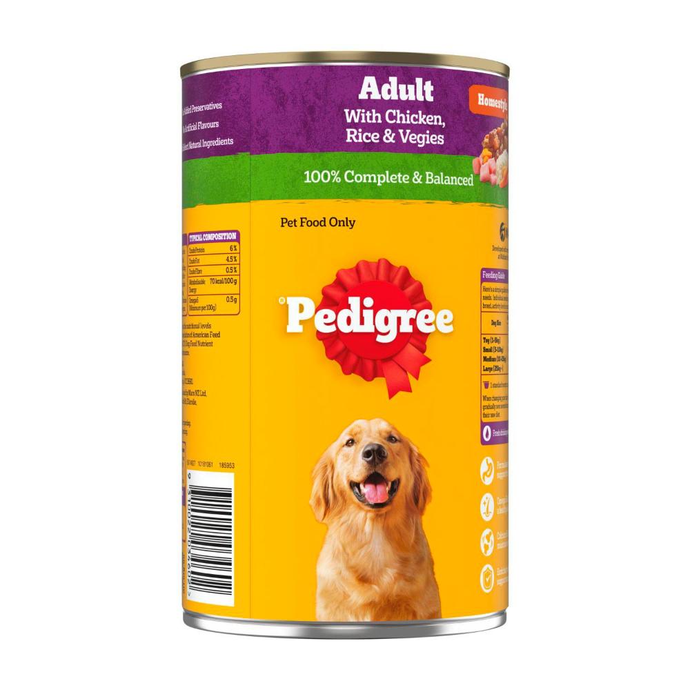 Pedigree Homestyle Chicken With Rice & Vegies Adult Wet Dog Food Can - 1.2kg