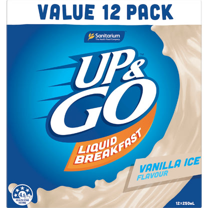 Up&go Liquid Breakfast Vanilla Ice 250ml X 12 Pack