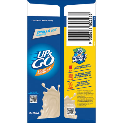 Up&go Liquid Breakfast Vanilla Ice 250ml X 12 Pack