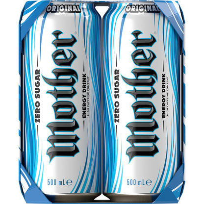 Mother Zero Sugar Original Energy Drink 500ml X 4 Pack