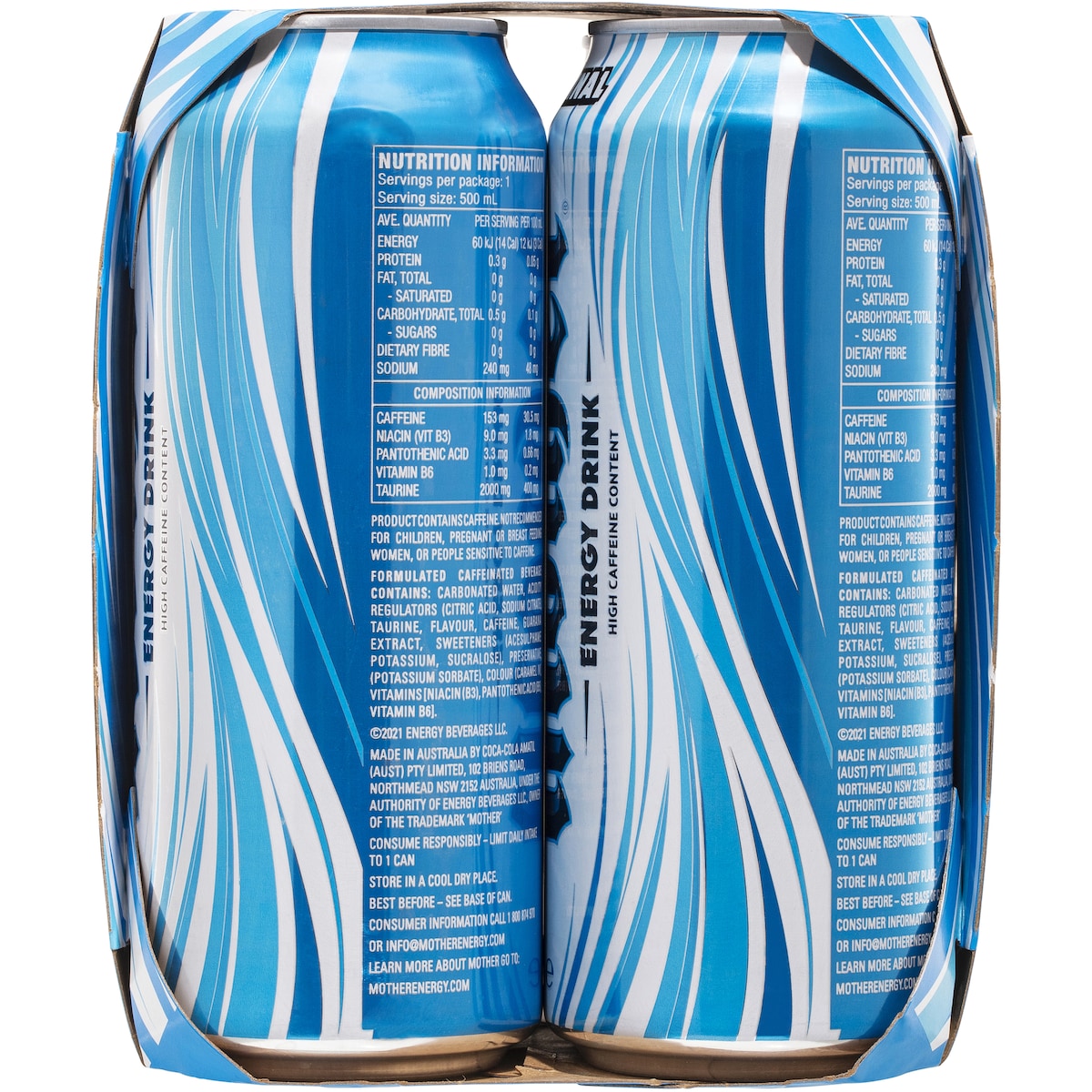 Mother Zero Sugar Original Energy Drink 500ml X 4 Pack