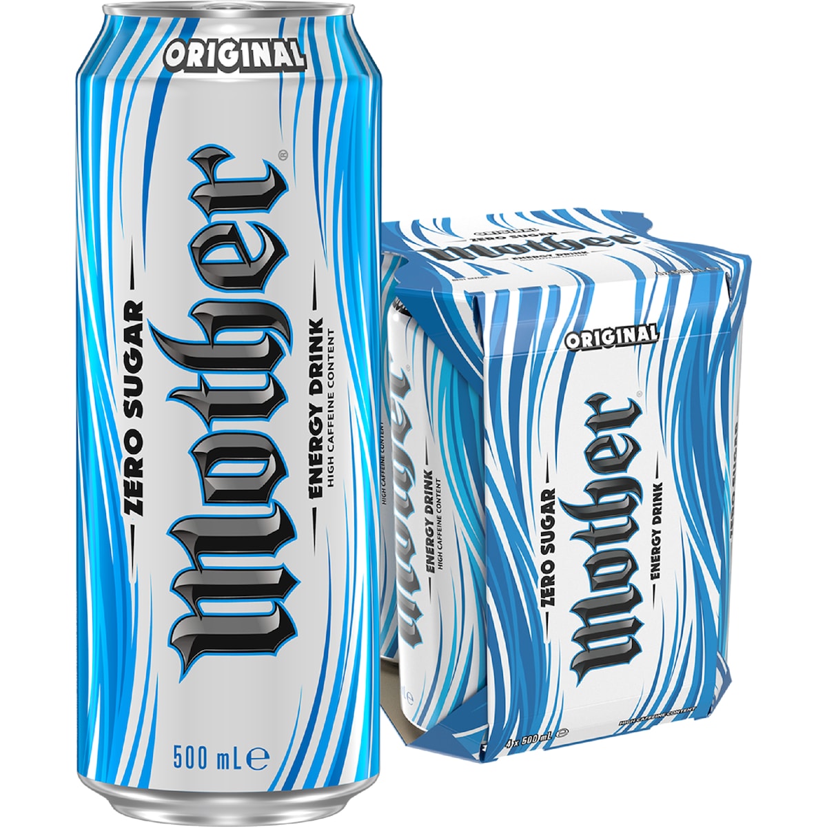 Mother Zero Sugar Original Energy Drink 500ml X 4 Pack