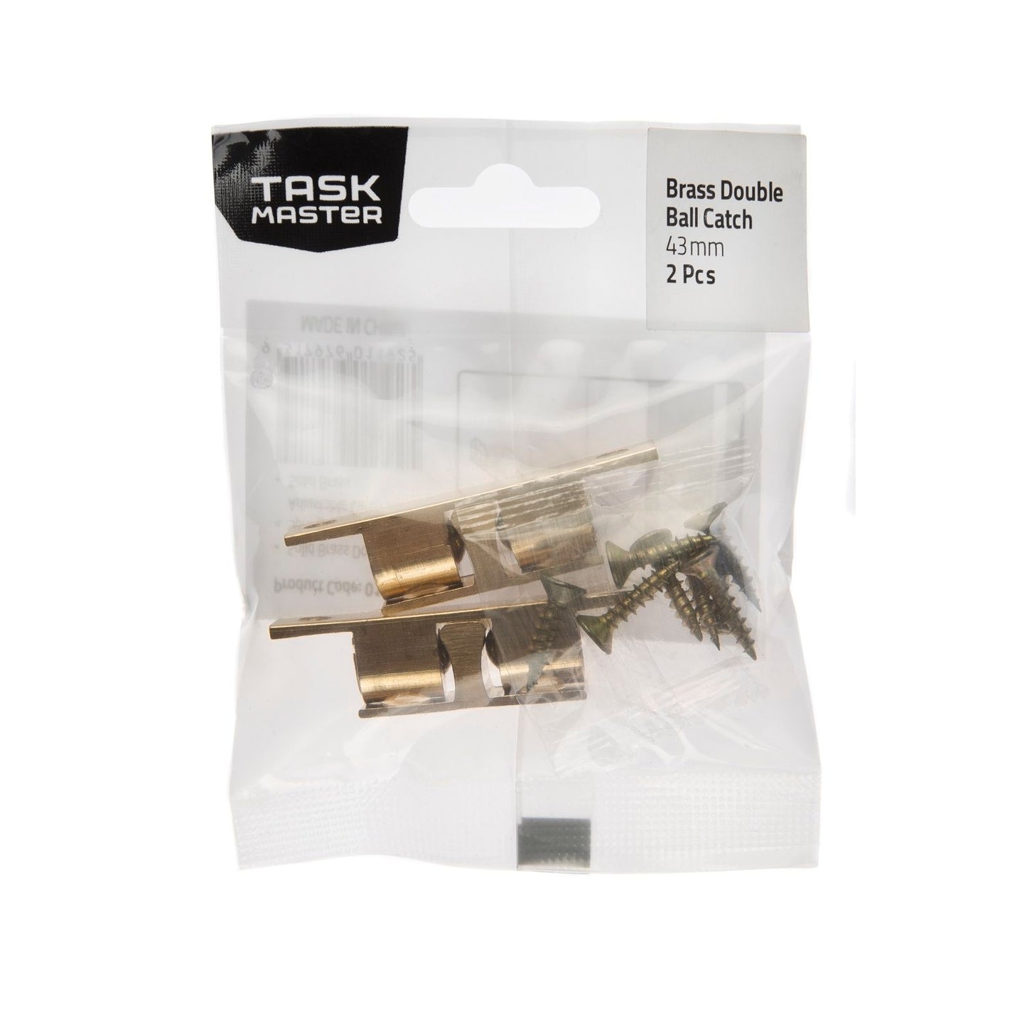 Taskmaster Double Ball Catch - 43mm - Brass - 2 Pack