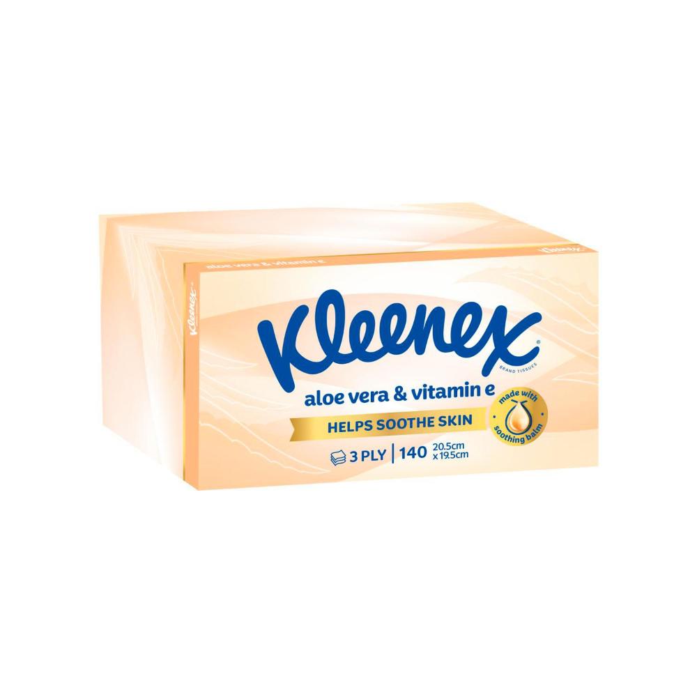Kleenex 3 Ply Wellbeing Tissues Facial Aloevera - 140 pack