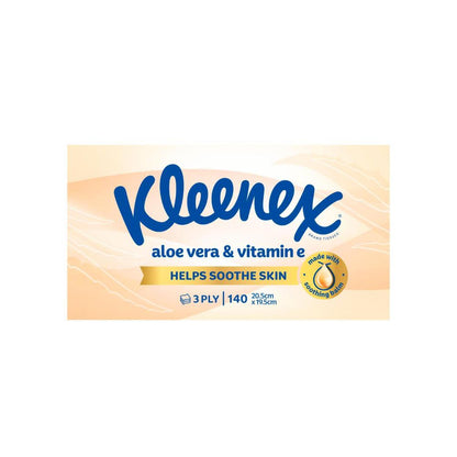 Kleenex 3 Ply Wellbeing Tissues Facial Aloevera - 140 pack
