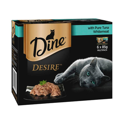 Dine Desire Wet Cat Food Pure Tuna Whitemeat Can 6x85g - 6 pack