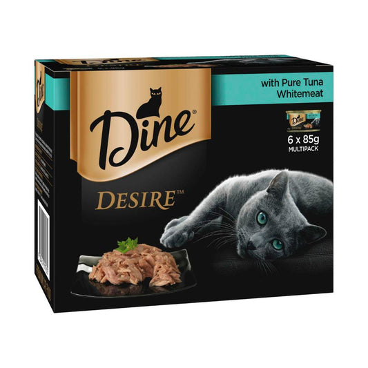 Dine Desire Wet Cat Food Pure Tuna Whitemeat Can 6x85g - 6 pack