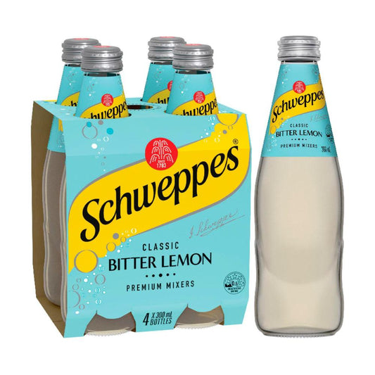 Schweppes Bitter Lemon Soft Drink Classic Mixers Multipack 300ml x 4 Pack