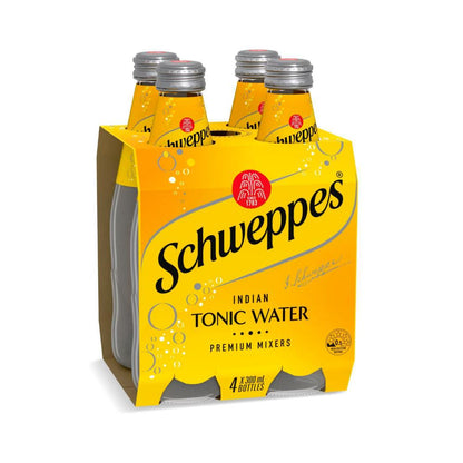 Schweppes Indian Tonic Water assic Mixers Glass Bottle Multipack 300ml x 4 Pack