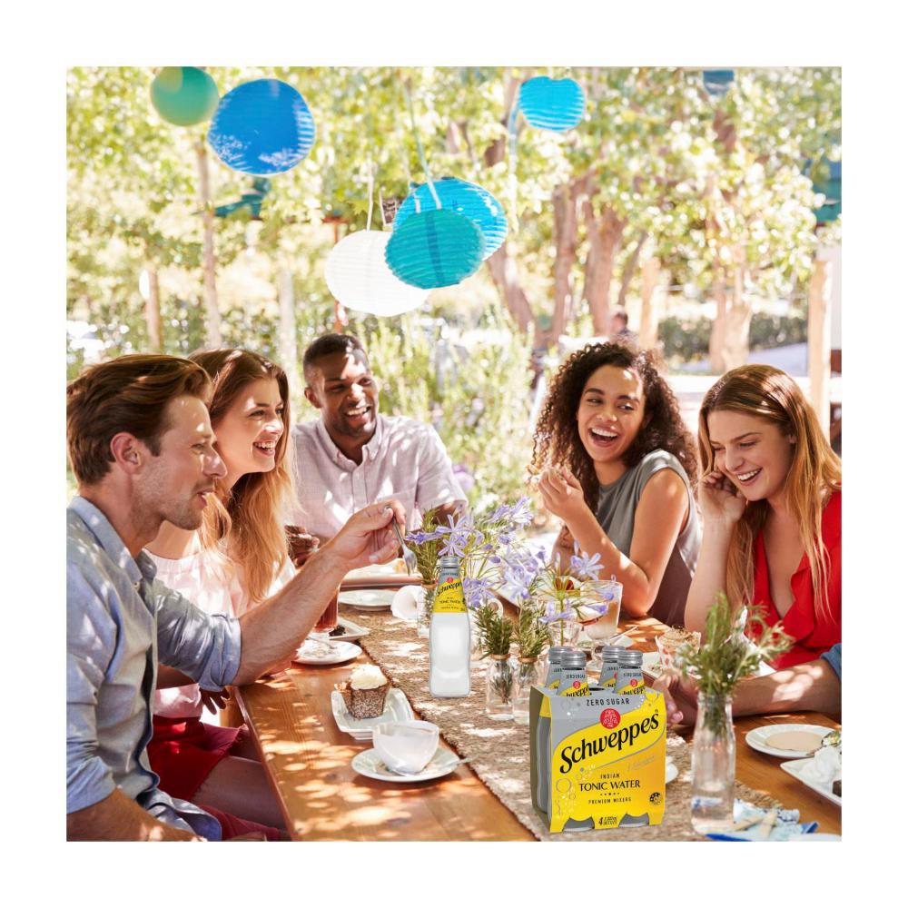 Schweppes Zero Sugar Mixers Indian Tonic Water Bottles Multipack 300ml x 4 Pack