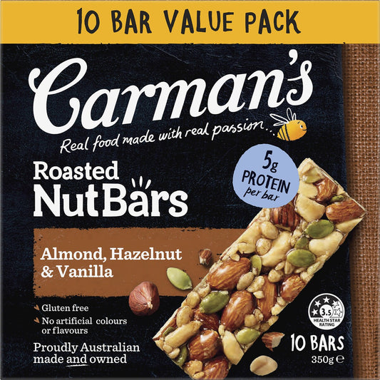 Carmans Nut Bars Almond, Hazelnut & Vanilla 10 pack