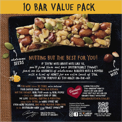 Carmans Nut Bars Almond, Hazelnut & Vanilla 10 pack