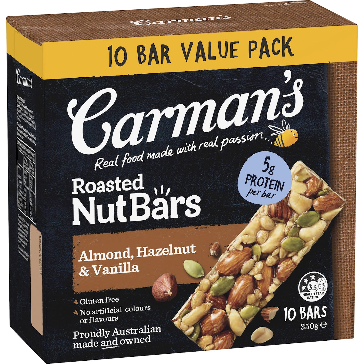 Carmans Nut Bars Almond, Hazelnut & Vanilla 10 pack