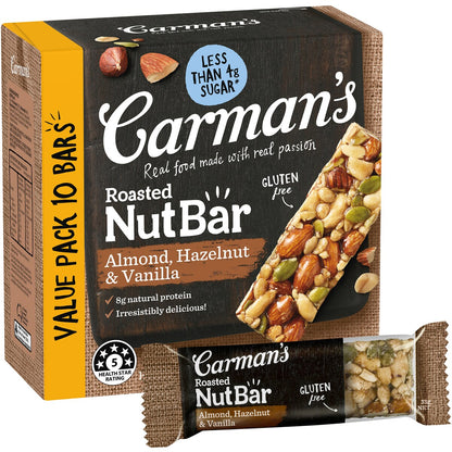 Carmans Nut Bars Almond, Hazelnut & Vanilla 10 pack