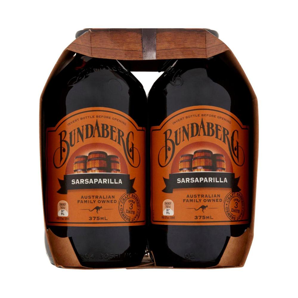 Bundaberg Brewed Drink Sarsaparilla 4x375ml