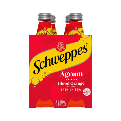 Schweppes Agrum Blood Orange Soft Drink Bottles Glass Multipack 300ml x 4 Pack