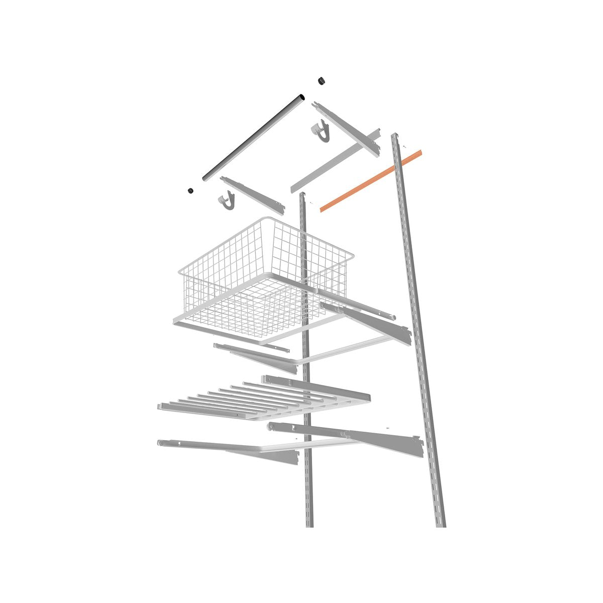 Flexi Storage Home Solutions 667mm White Double Slot Hang Track Steel Durable
