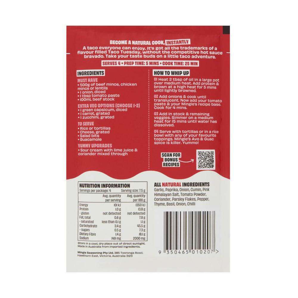 Mingle Taco Recipe Base - 30g
