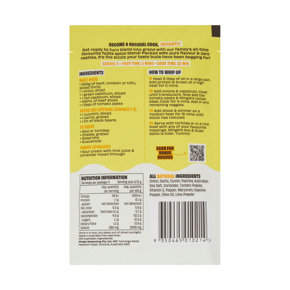 Mingle Mexican Fajita Recipe Base - 35g