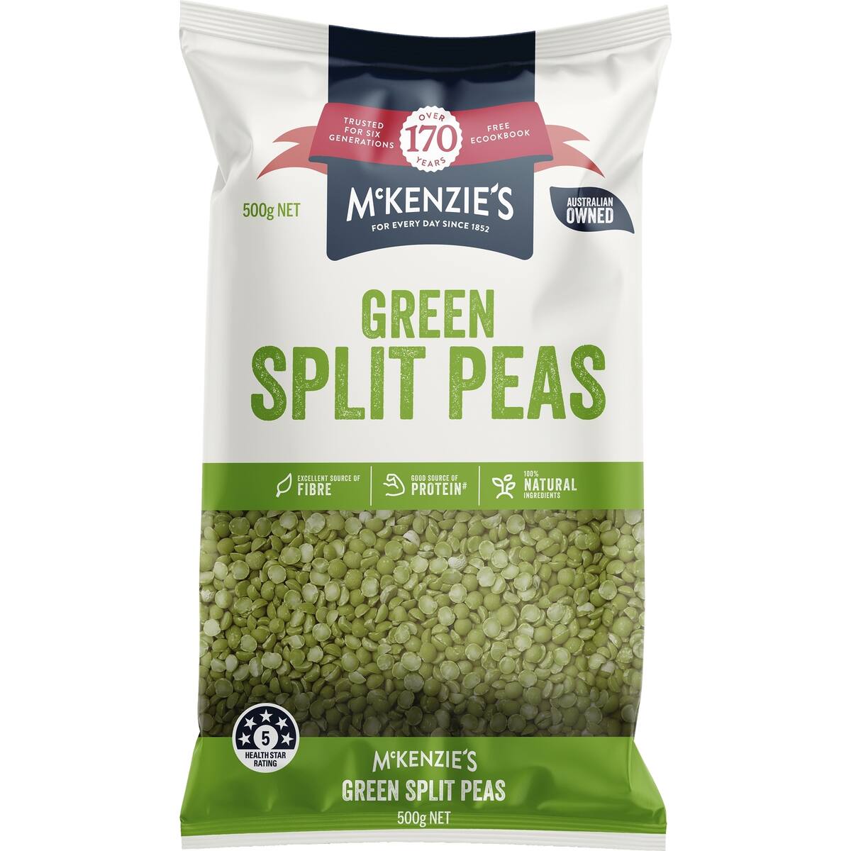 Mckenzie's Dried Green Split Peas 500g
