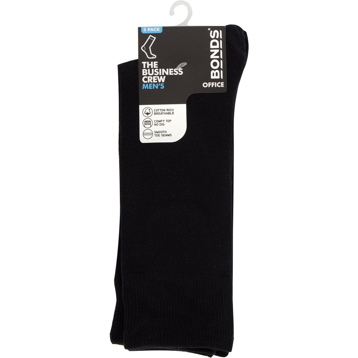 Bonds Socks Mens Plain Size 6-10 Assorted 3 Pack