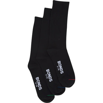 Bonds Socks Mens Plain Size 6-10 Assorted 3 Pack