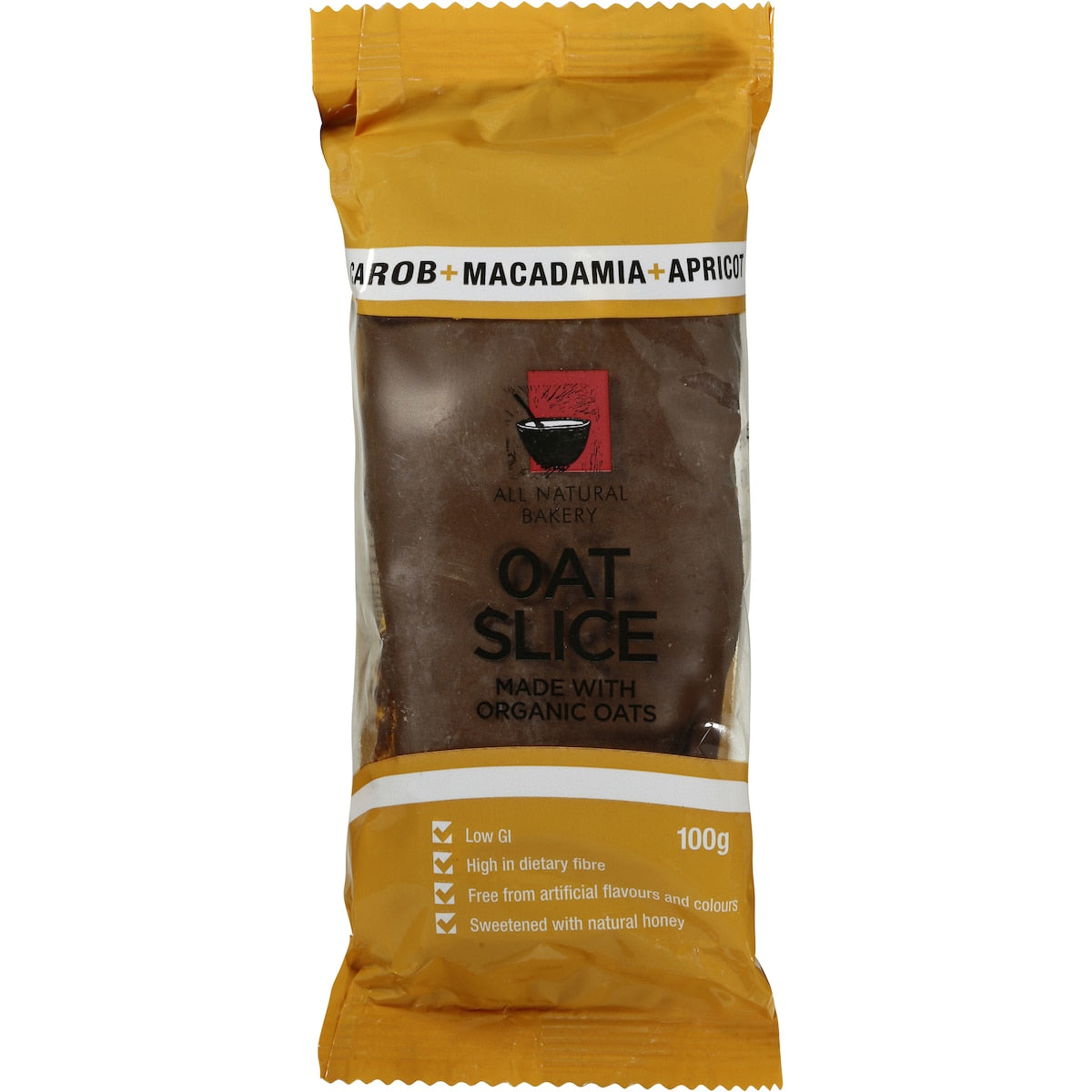 All Natural Bakery Bars Macadamia & Apricot Oat Slice 100g