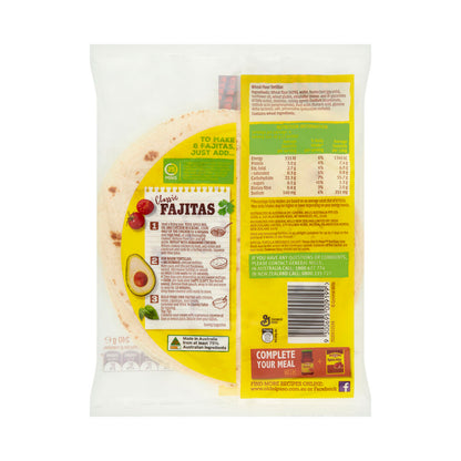 Old El Paso Regular Tortillas Fajita 6 Pack - 240g