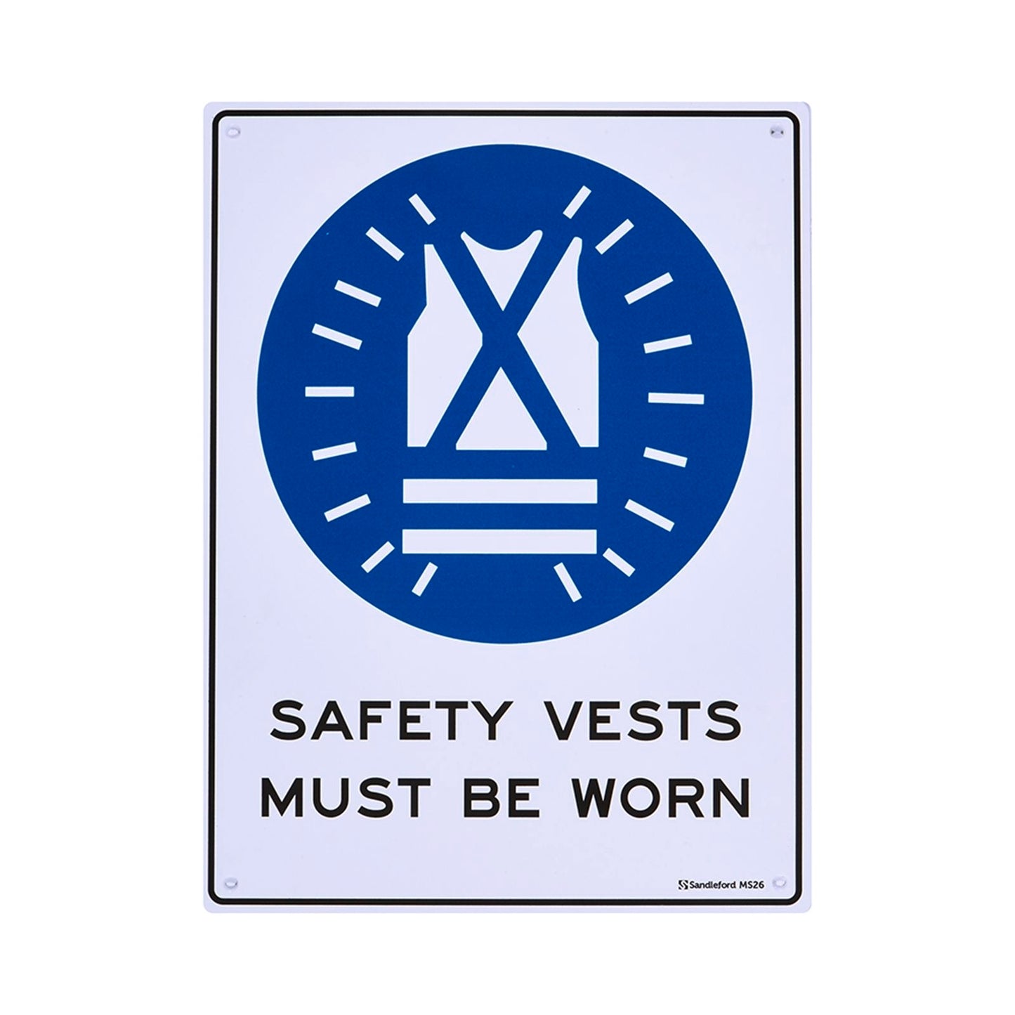 Sandleford Safety Vests Must Be Worn Sign - 300 x 225mm
