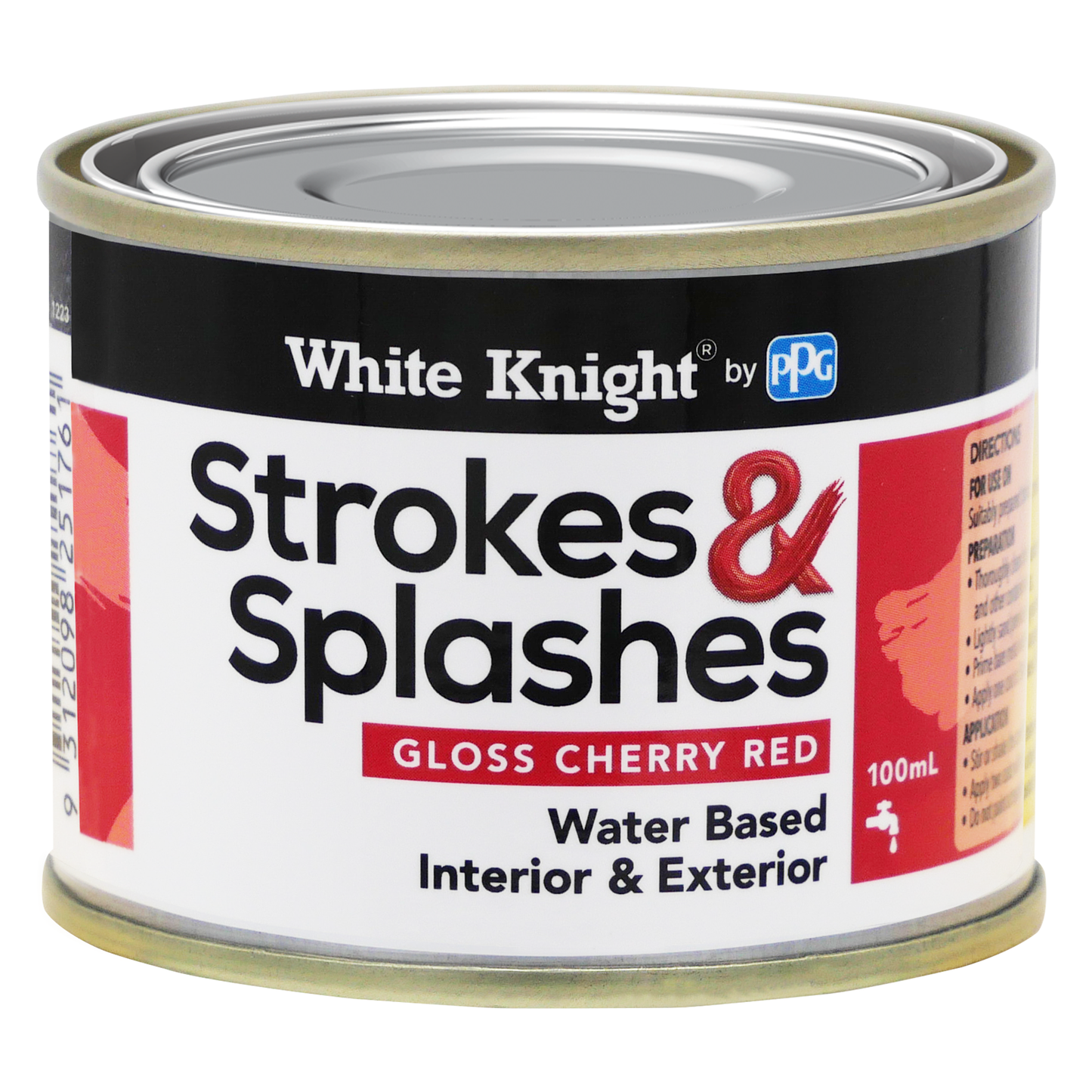 White Knight Cherry Red Strokes and Splashes Paint - 100ml