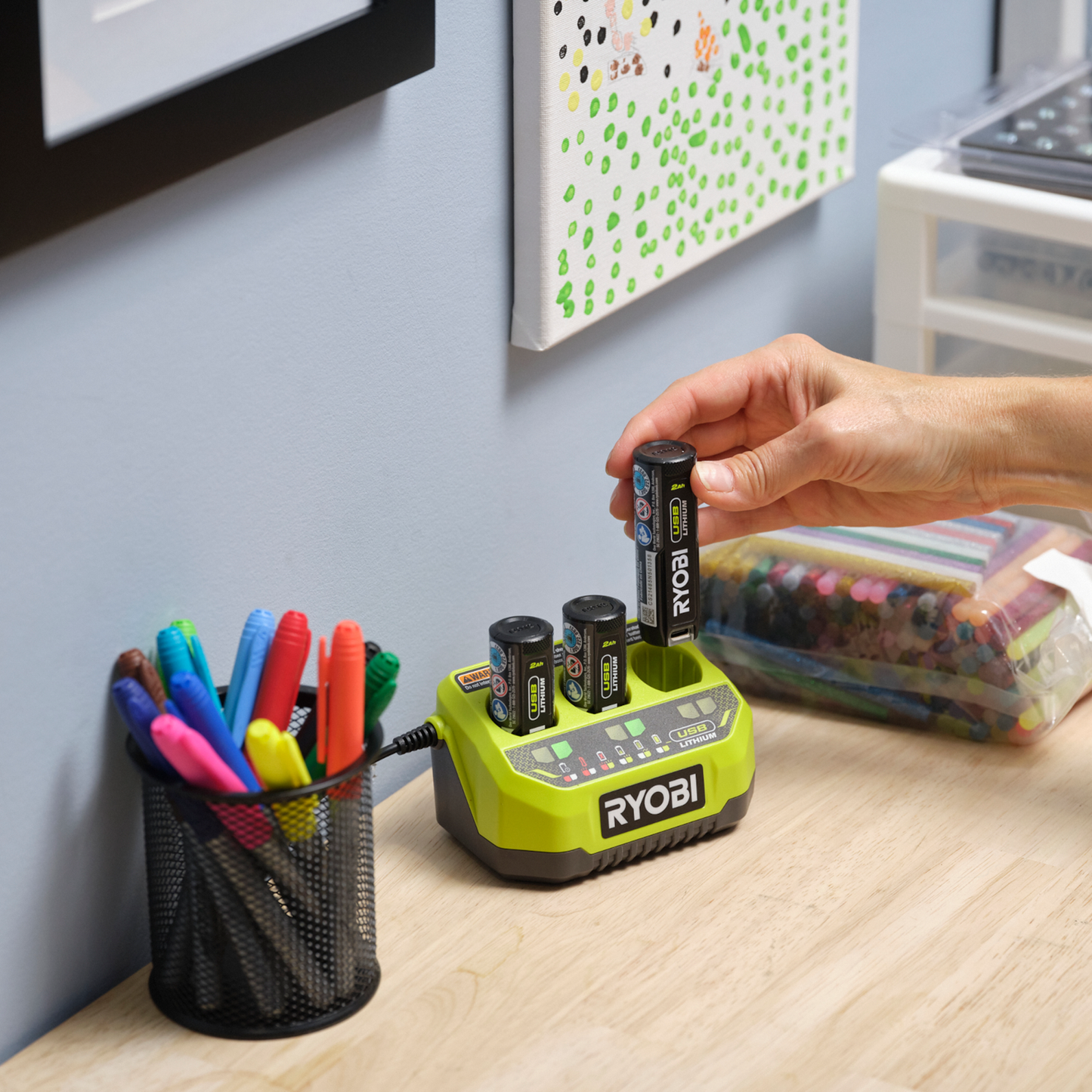 Ryobi USB Lithium 3 Port Charger - 3A