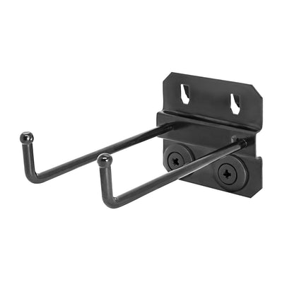 Pinnacle Heavy Duty Double Prong Pegboard Hook - 50 x 80mm - 6 Pack - Black