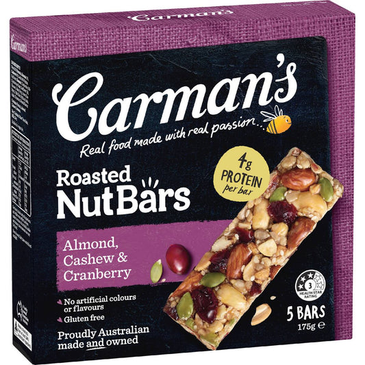 Carman's Nut Bars Almond Cashew & Cranberry 5 Pack