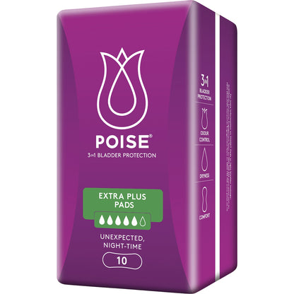 Poise Incontinence Pads Extra Plus 10 Pack