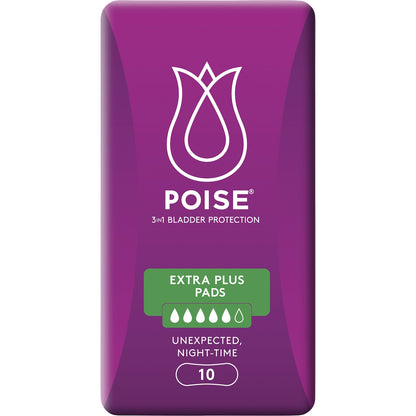 Poise Incontinence Pads Extra Plus 10 Pack