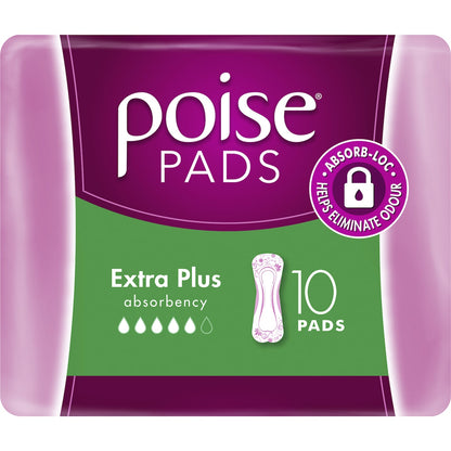 Poise Incontinence Pads Extra Plus 10 Pack