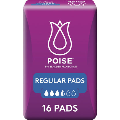 Poise Incontinence Pads Regular 16 Pack