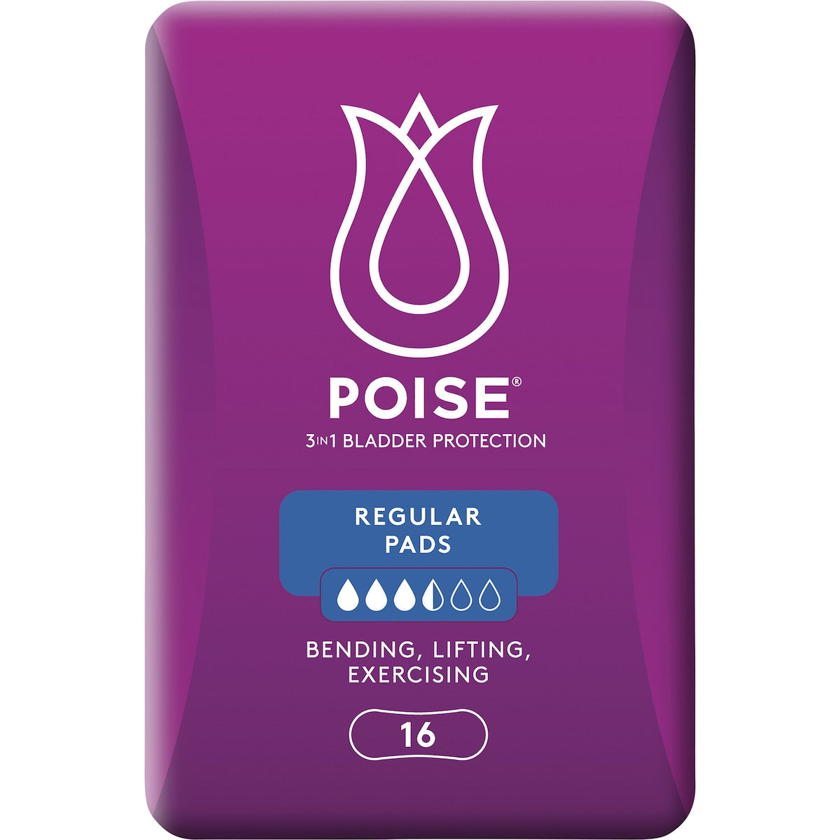 Poise Incontinence Pads Regular 16 Pack