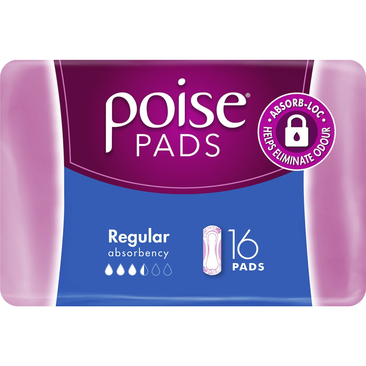 Poise Incontinence Pads Regular 16 Pack
