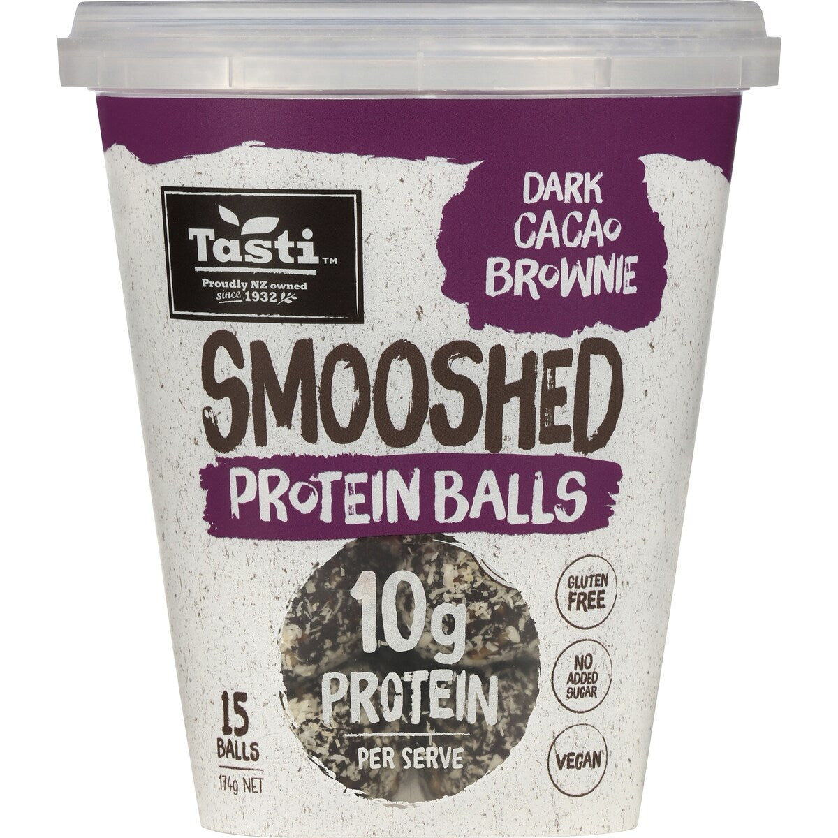Tasti Smooshed Wholefood Balls Protein Cacao Brownie 174g